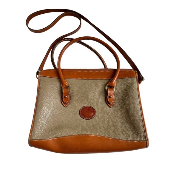 Vintage Dooney & Bourke All Weather Leather Handbag Pebbled Saddle Tan USA - Picture 8 of 17